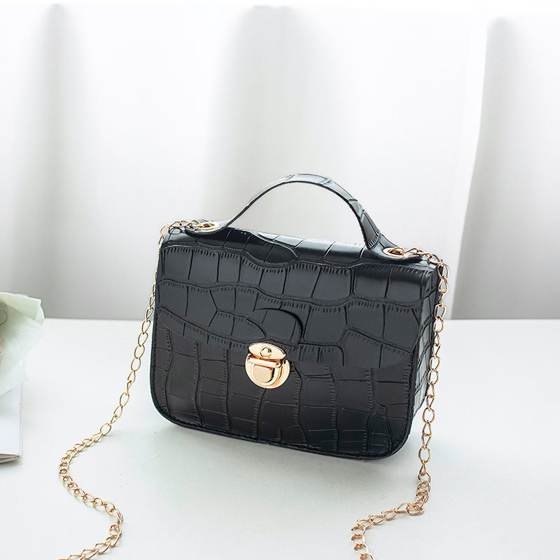 Factory direct women's bag 2024 new trend fashion women's shoulder bag crocodile pattern ladies messenger chain small bag