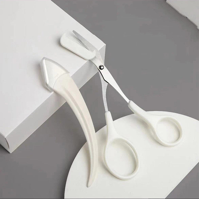 Eyebrow Trimming Knife With Comb Curved Moon Small Beauty Supplies Gadgets - KuzuSHOP