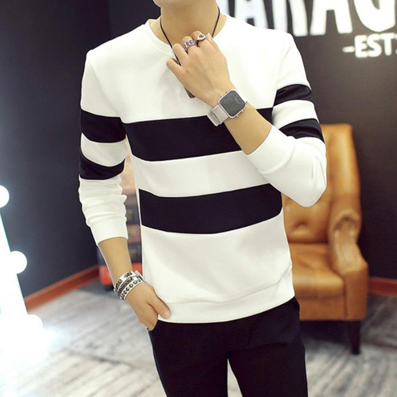 Striped color block sweatshirt - KuzuSHOP