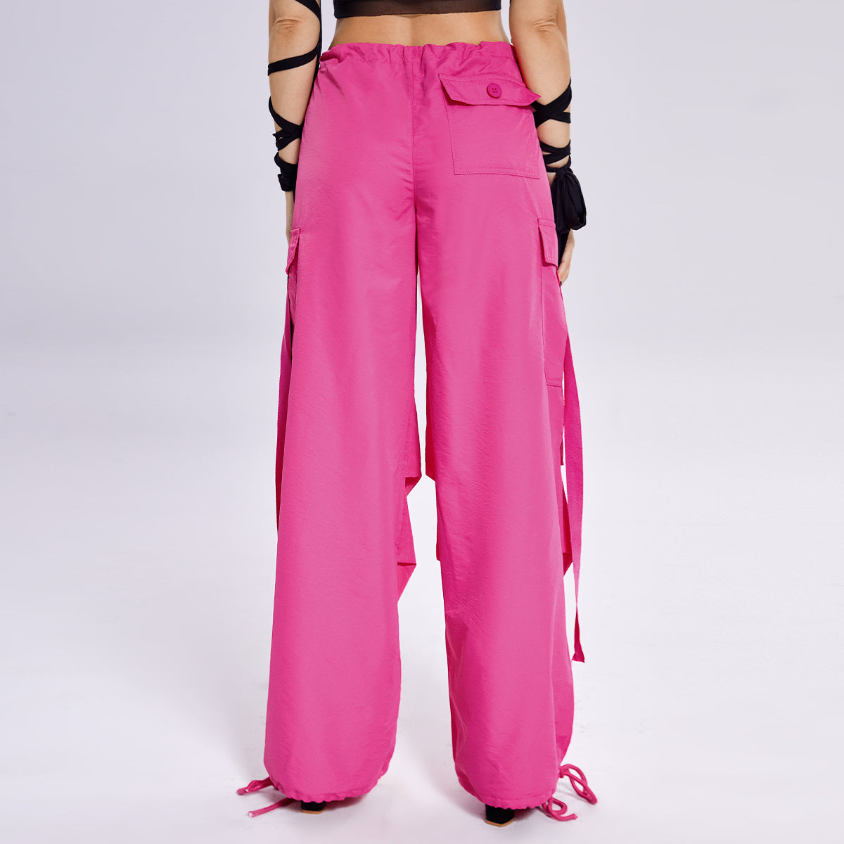 Solid Color Loose Casual Streamer Overalls - KuzuSHOP