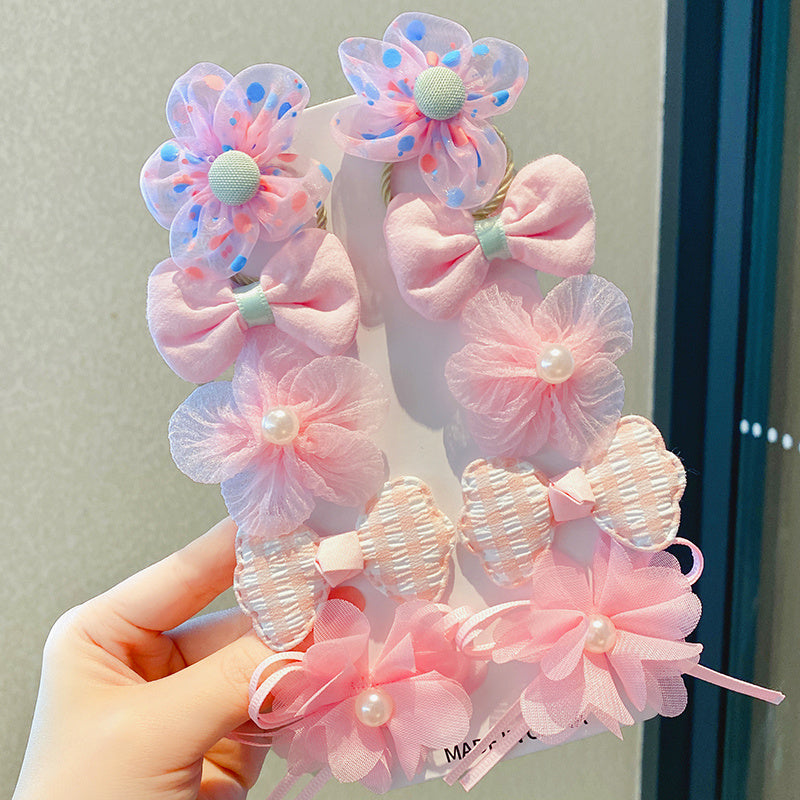 Children's Bow Hair Clip Girls Princess Super Fairy Fabric Flower Clip - KuzuSHOP