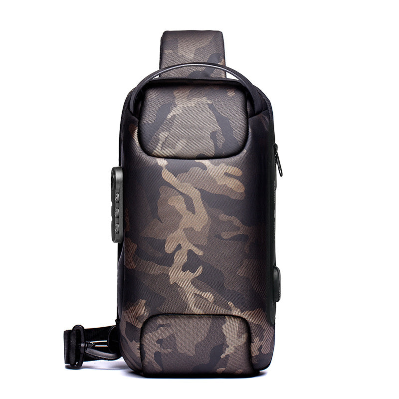 Waterproof USB Anti-theft Bag Men Oxford Crossbody Shoulder Bag Sling Multifunction Short Travel Messenger Chest Pack - KuzuSHOP