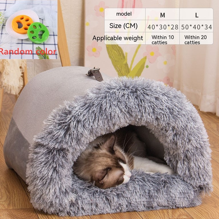 New Splice Portable Pet Nest Portable Autumn And Winter Warm Dog Nest Moisture-proof Long Fur Cat Nest Cross Border Pet Nest - KuzuSHOP