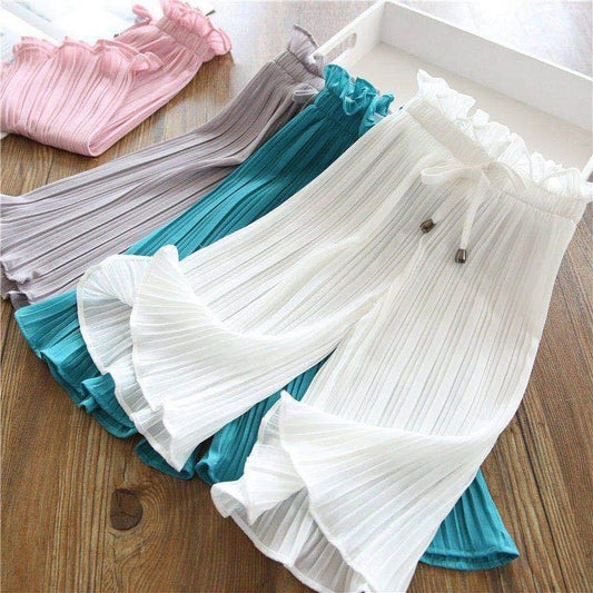 Girls' New Nine Points Anti-mosquito Casual Wide Leg Pants - KuzuSHOP