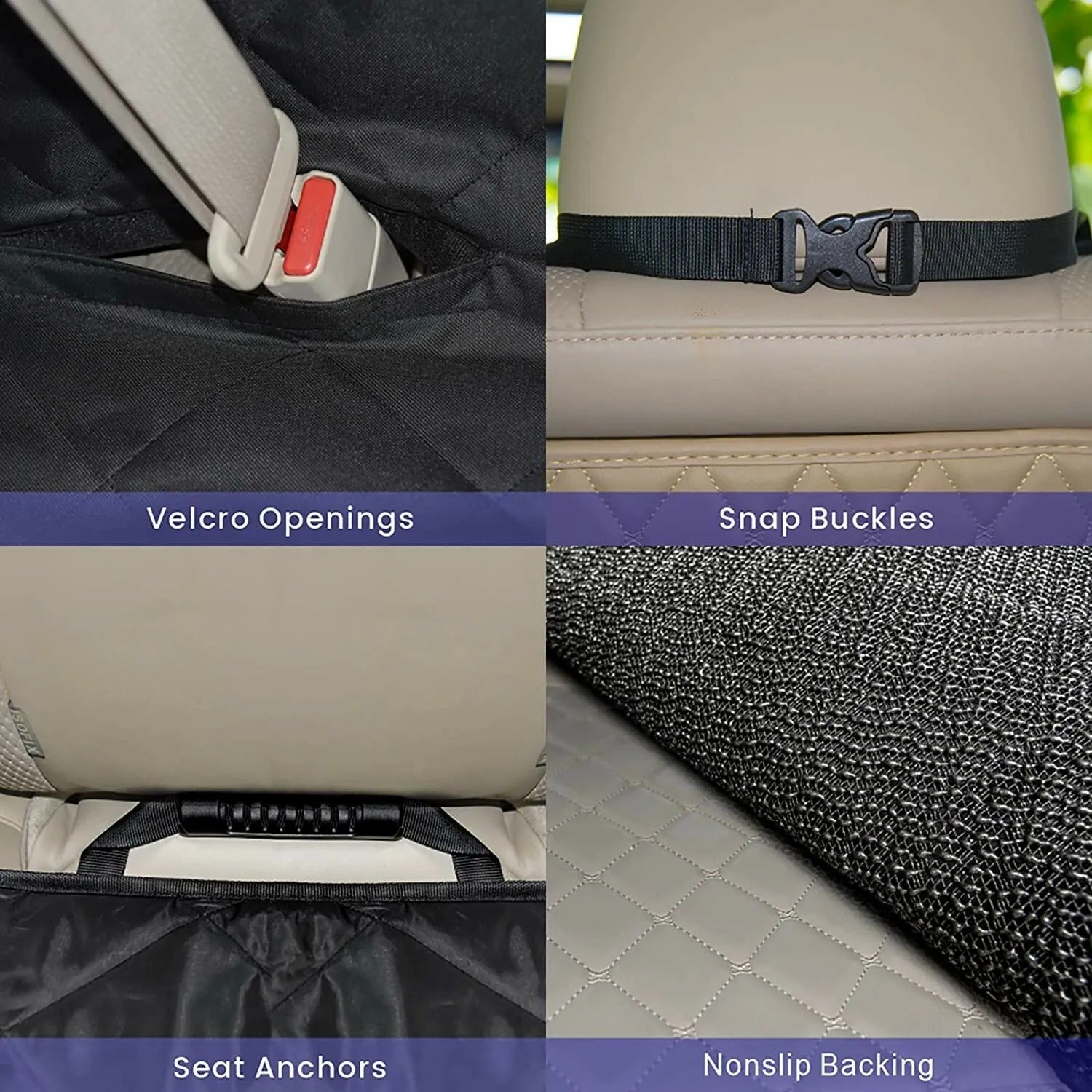 Seat Cover Rear Back Car Pet Dog Travel Waterproof Bench Protector Luxury -Black - KuzuSHOP