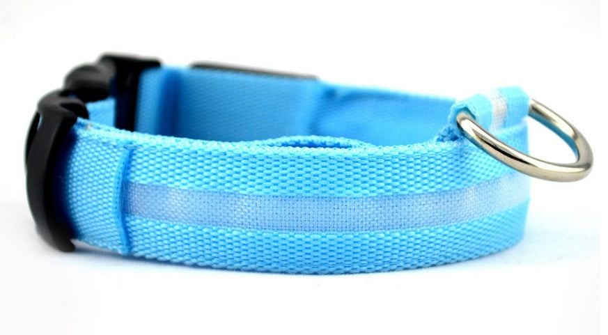 Nylon LED PetSupplies Dog Luminous Collar Night Safety Flashing Glow in Dark Dog Cat Leash Adjustable Pet z