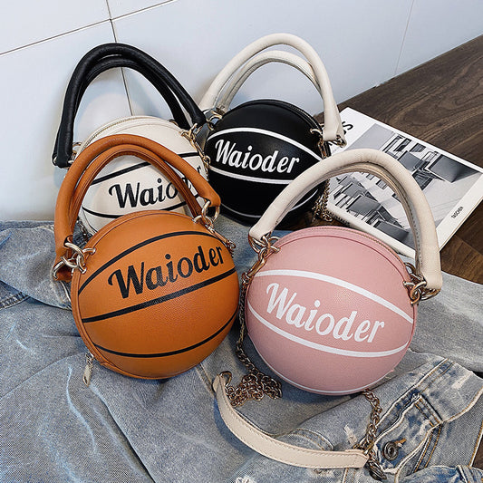 Basketball Shape Handbags and Purses for Women Chain Shoulder Crossbody Bag Girls Ladies HandBags - KuzuSHOP