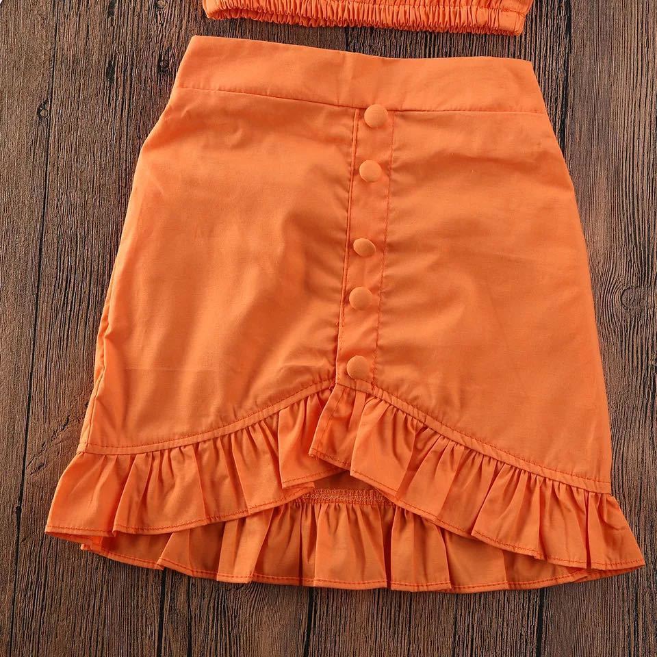 Girl orange skirt suit - KuzuSHOP
