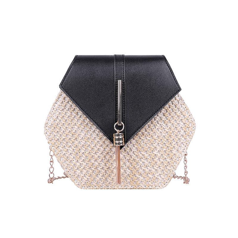 Factory direct sales on ins new women's bag new style 2020 fashion straw tassel chain bag all-match single shoulder Messenger bag - KuzuSHOP