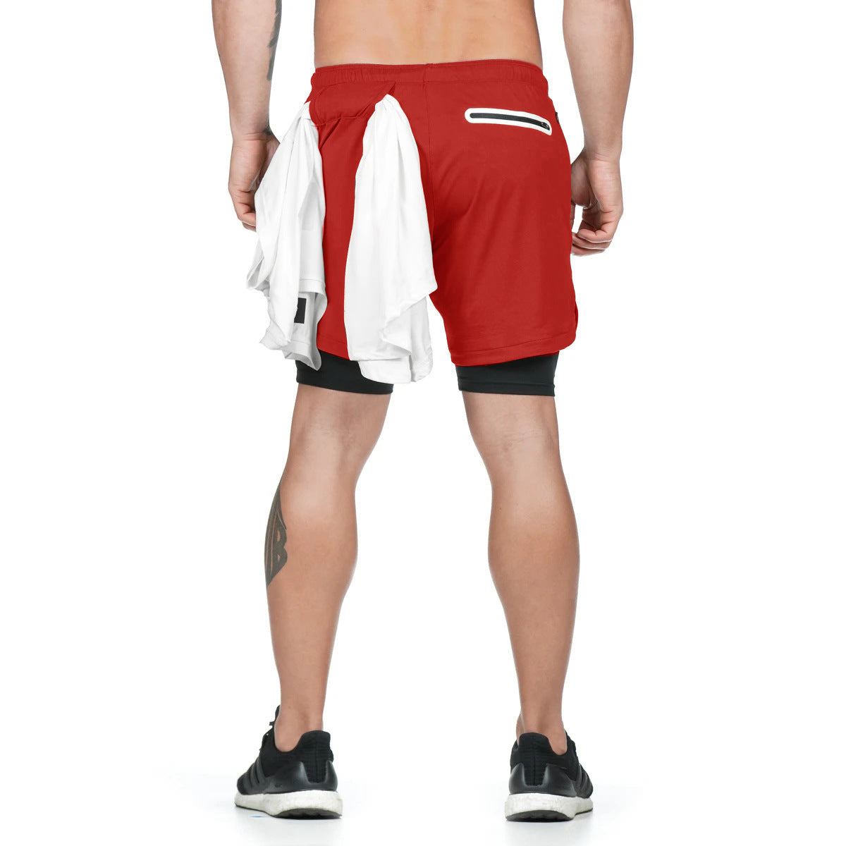 Running Shorts Men 2 In 1 Double-deck Quick Dry GYM Sport Shorts Fitness Jogging Workout Shorts Men Sports Short Pants - KuzuSHOP