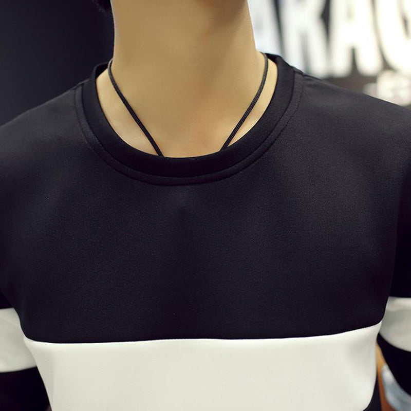 Striped color block sweatshirt - KuzuSHOP