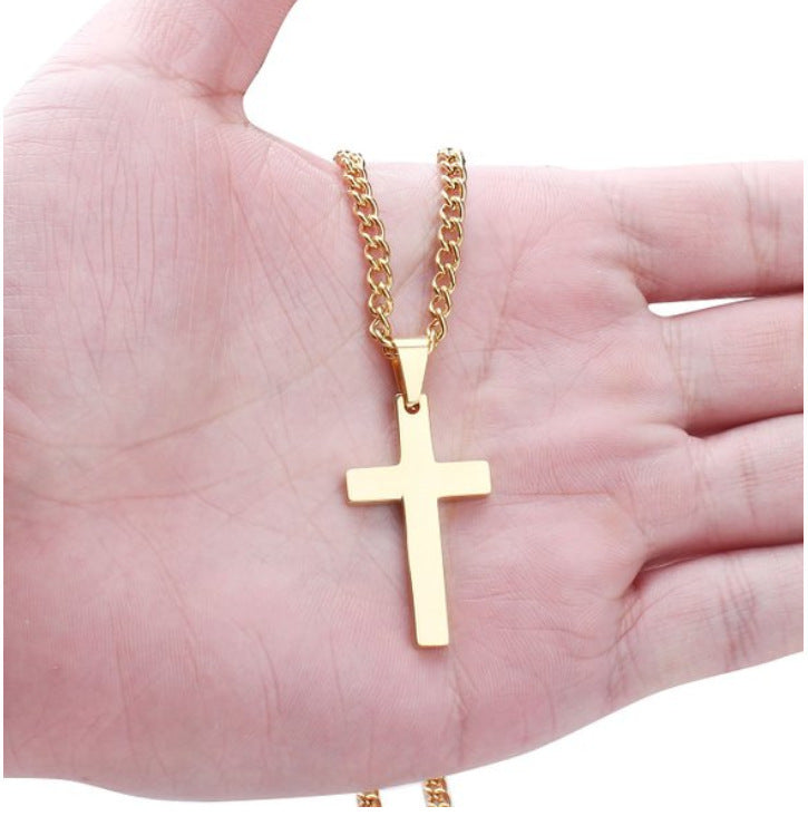 Classic Cross Necklace Men's Pendant Fashion Stainless Steel Jewelry - KuzuSHOP