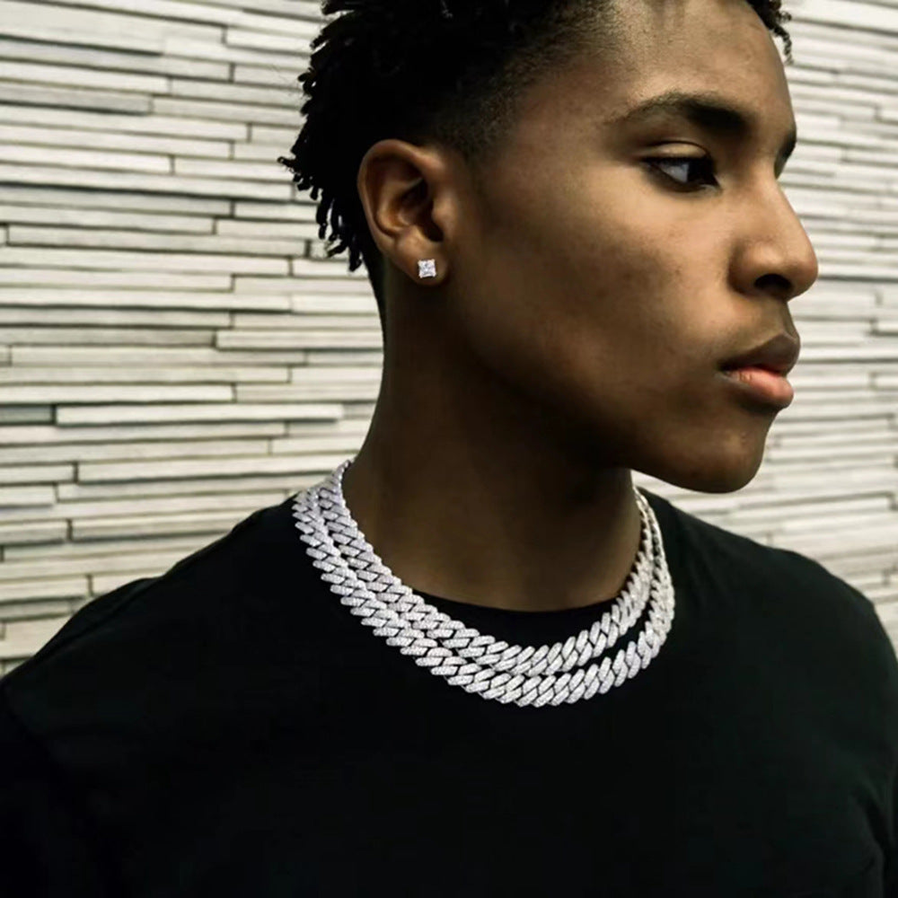 Box Buckle 14mm Bar Cuban Link Chain - KuzuSHOP