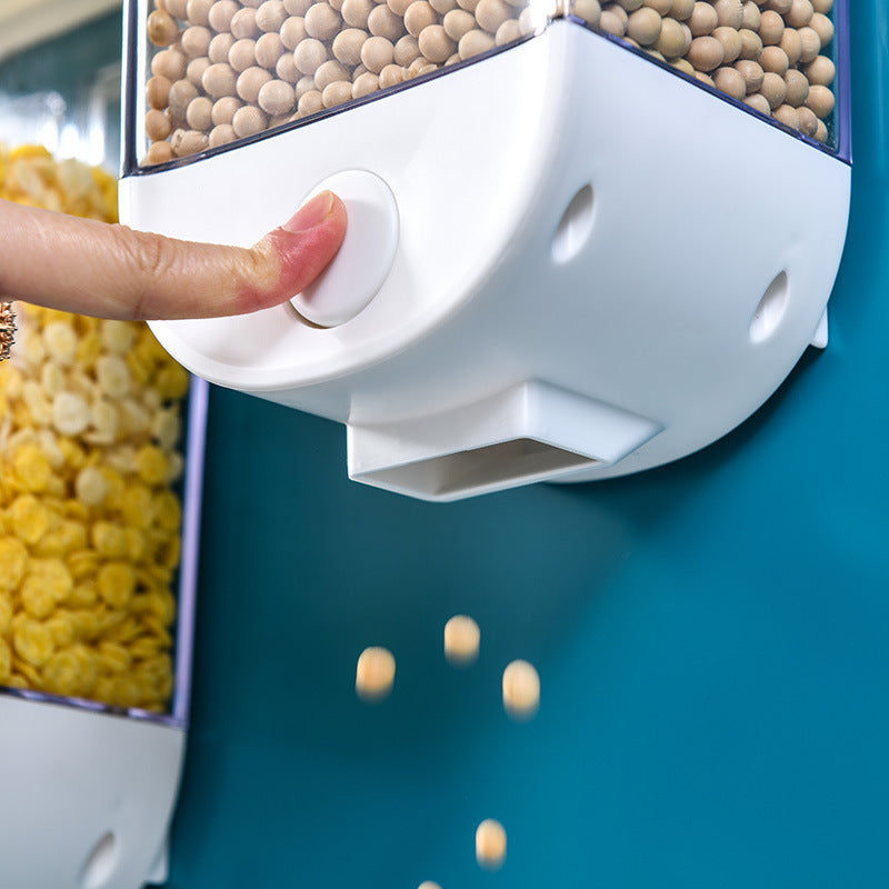 Kitchen Food Storage Easy Press Container Cereal Dispenser Wall Mounted Food Storage Box - KuzuSHOP