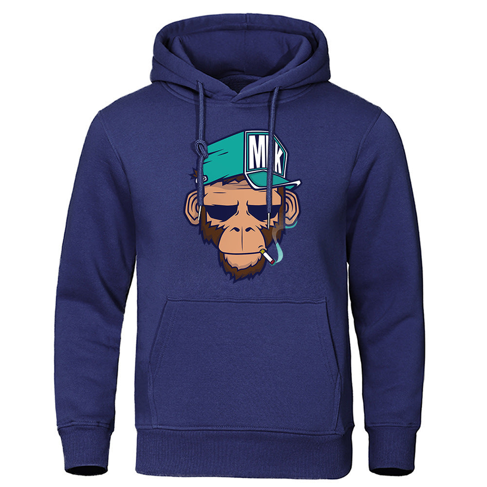 Personality Smoking Monkey Hoodie Sweatshirt Hip Hop Casual Street Hooded - KuzuSHOP
