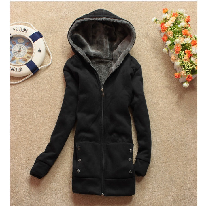 New Korean version of autumn and winter casual hooded long section large size thick sweater