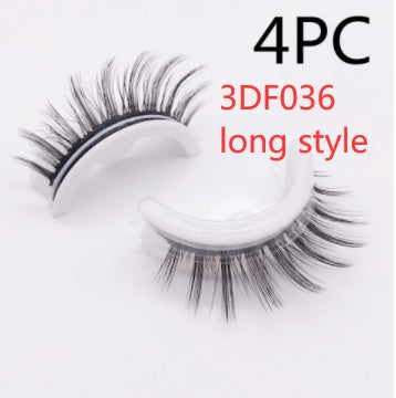 Reusable 3D Mink Lashes Natural False Eyelashes Self Adhesive Fake Glue Free Makeup Eyelash Extension Silk - KuzuSHOP