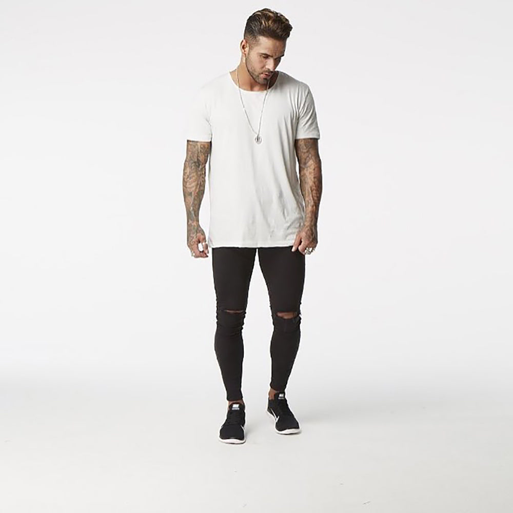 Summer Distressed Hip Hop Style Washed Super Skinny Men Ripped Jeans - KuzuSHOP