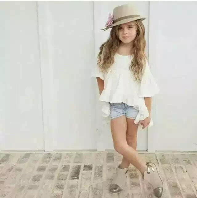 Slub cotton skirt short-sleeved baby girl t-shirt - KuzuSHOP