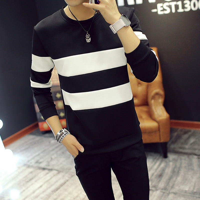 Striped color block sweatshirt - KuzuSHOP