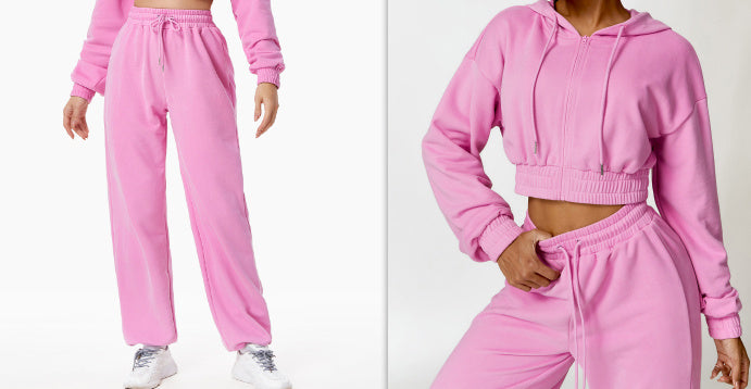 Warm And Loose Long Sleeve Sweater Coat & Pant Set - KuzuSHOP