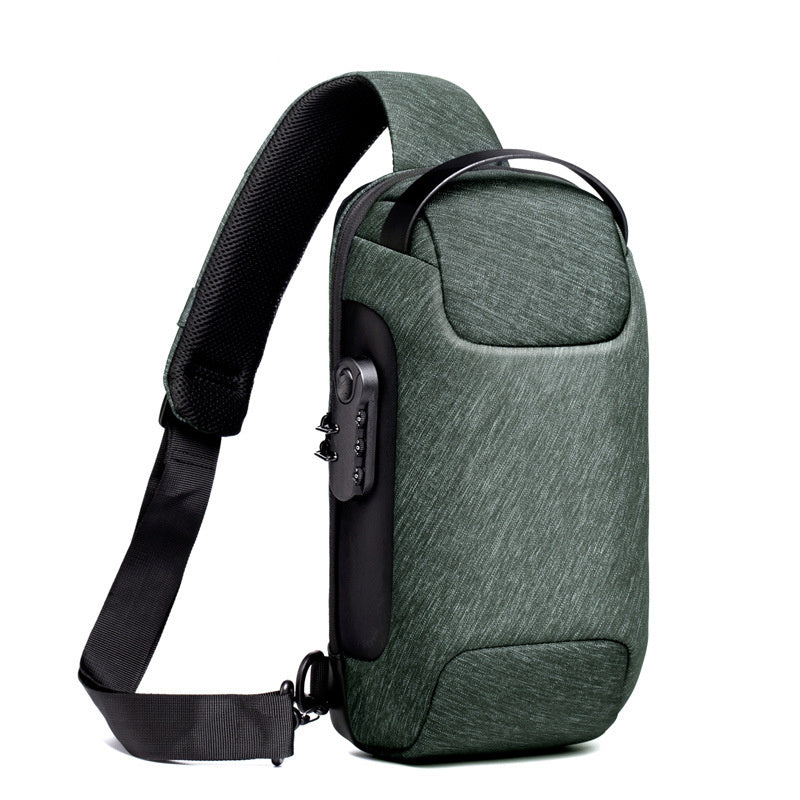 Waterproof USB Anti-theft Bag Men Oxford Crossbody Shoulder Bag Sling Multifunction Short Travel Messenger Chest Pack - KuzuSHOP