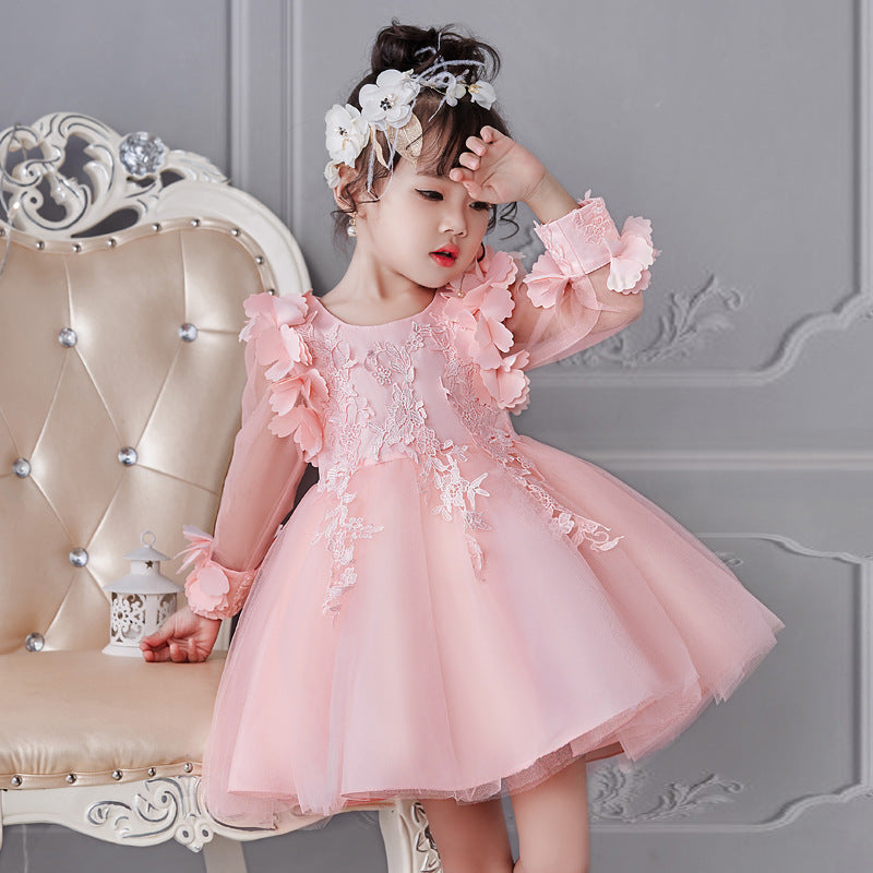 Girls' dresses long-sleeved princess dress - KuzuSHOP