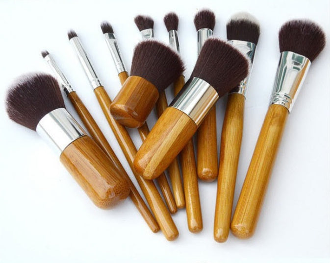 Bamboo Handle Makeup Brush Bamboo Pole Makeup Brushes Suit Bamboo Pole With Sack Top Quality - KuzuSHOP