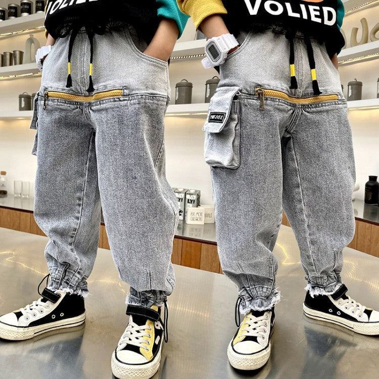 Boys' Jeans Children's Spring And Autumn Casual Pants - KuzuSHOP