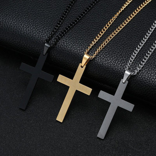 Classic Cross Necklace Men's Pendant Fashion Stainless Steel Jewelry - KuzuSHOP