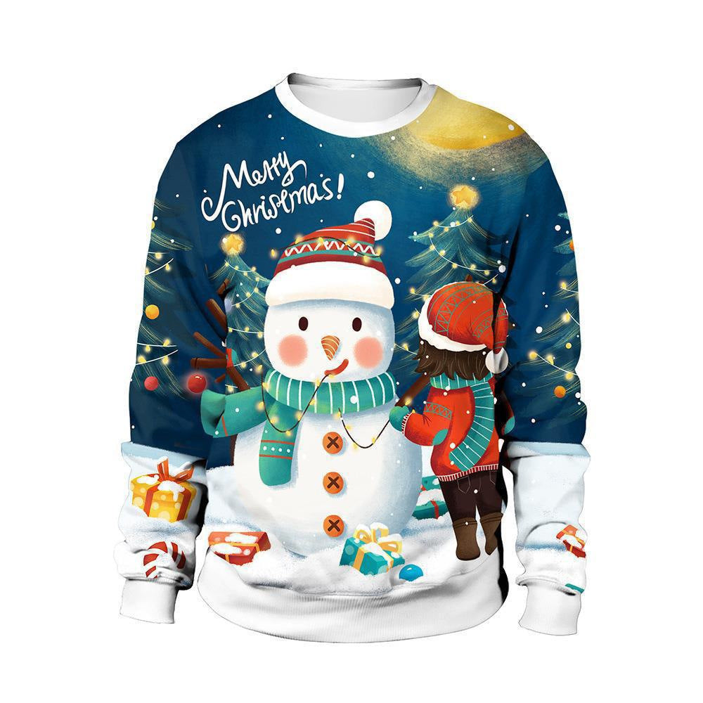 Christmas Printed Long Sleeve T-shirt Top - KuzuSHOP