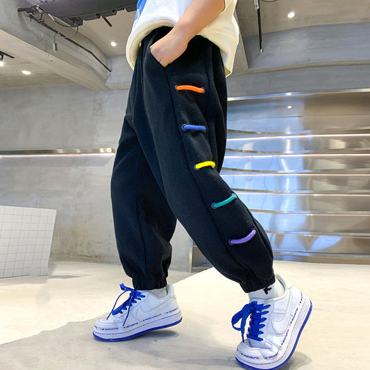 Boys Plus Velvet Thick New Wide Casual Pants - KuzuSHOP