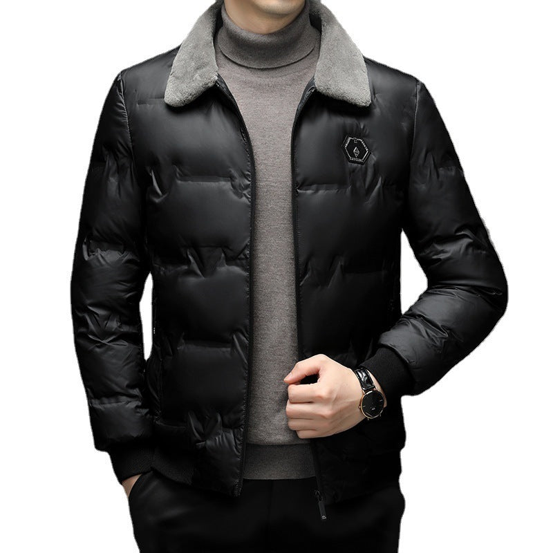 Men's Cotton-padded Jacket Winter Fur Collar Coat Men's Casual Jacket - KuzuSHOP