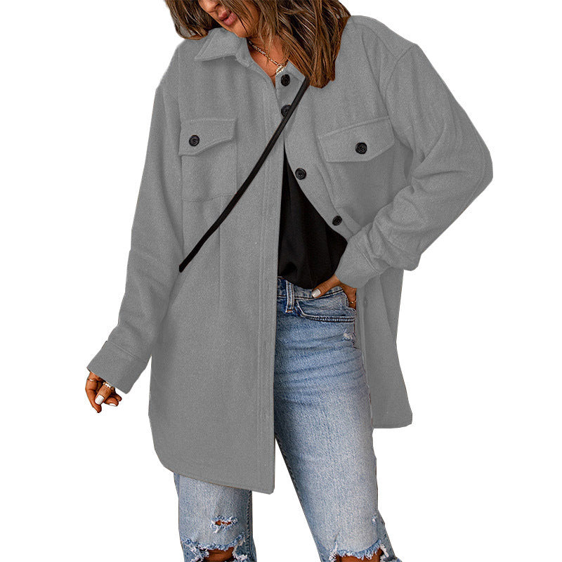 Fashion Casual Woolen Coat Women - KuzuSHOP