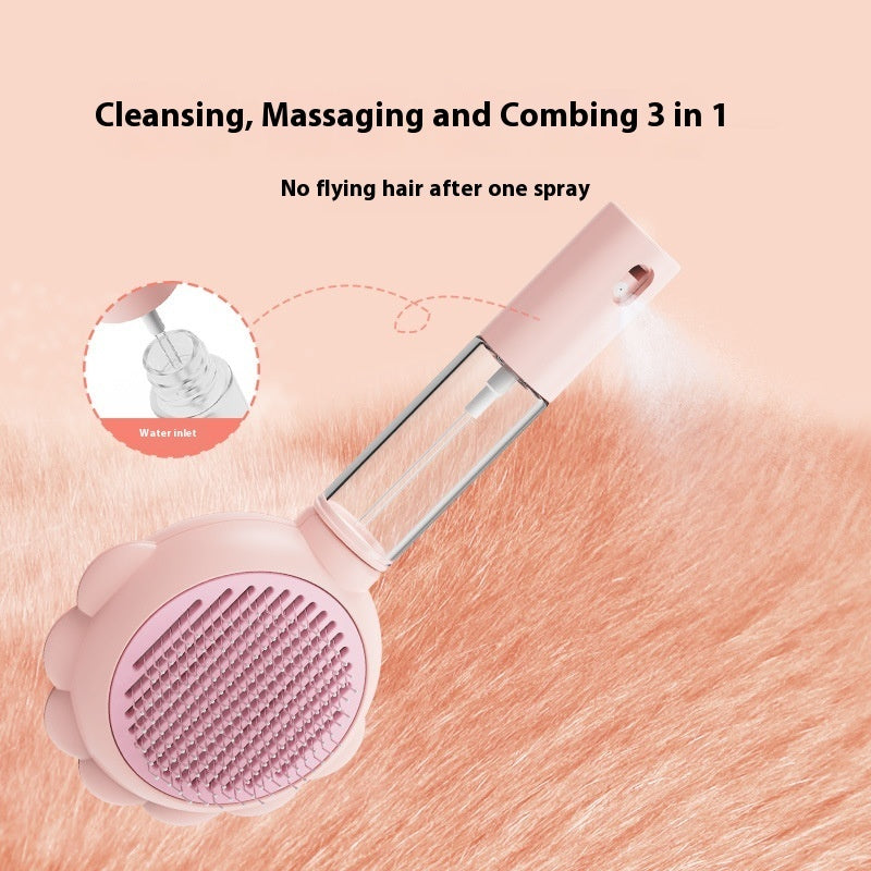 2 In 1 Self Cleaning Dog Brush Comb With Spray Pets Grooming Hair Remover Combs Brush Floating Hair Pet Grooming Brush Pet Products - KuzuSHOP