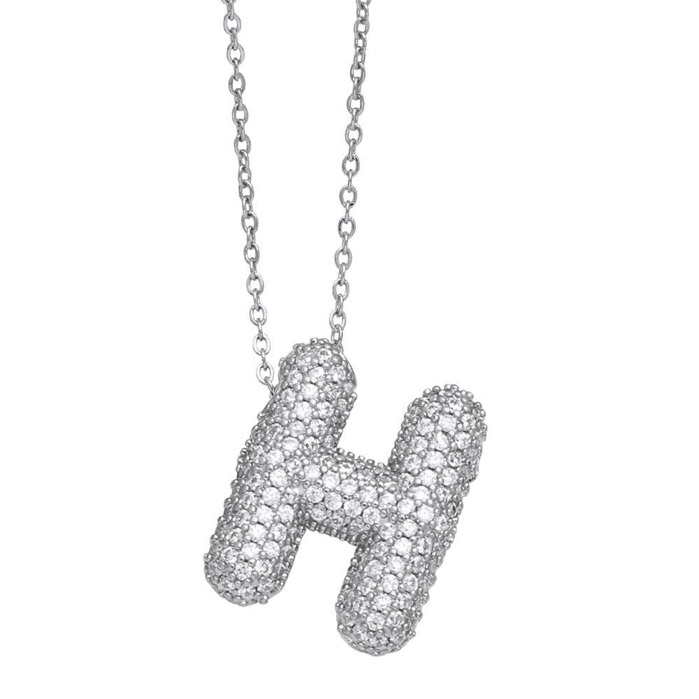 26 English Letter Necklace For Women Inlaid Zircon - KuzuSHOP