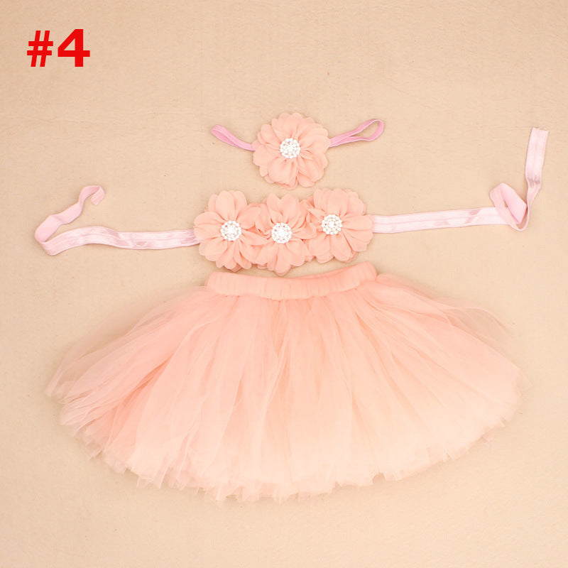 Children's Chiffon Flower Baby Suit