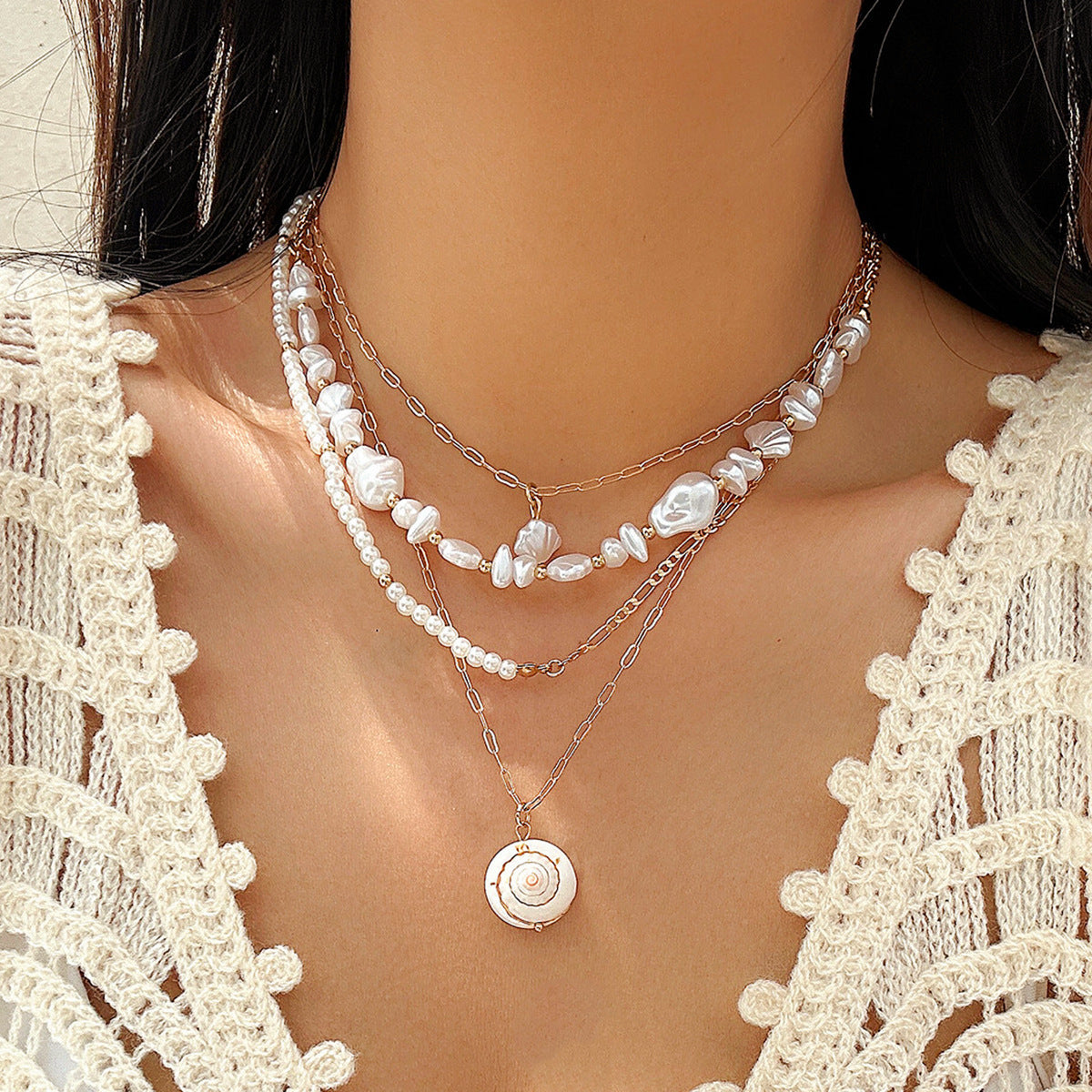 Beaded Shell Ocean Style Vintage Necklace - KuzuSHOP