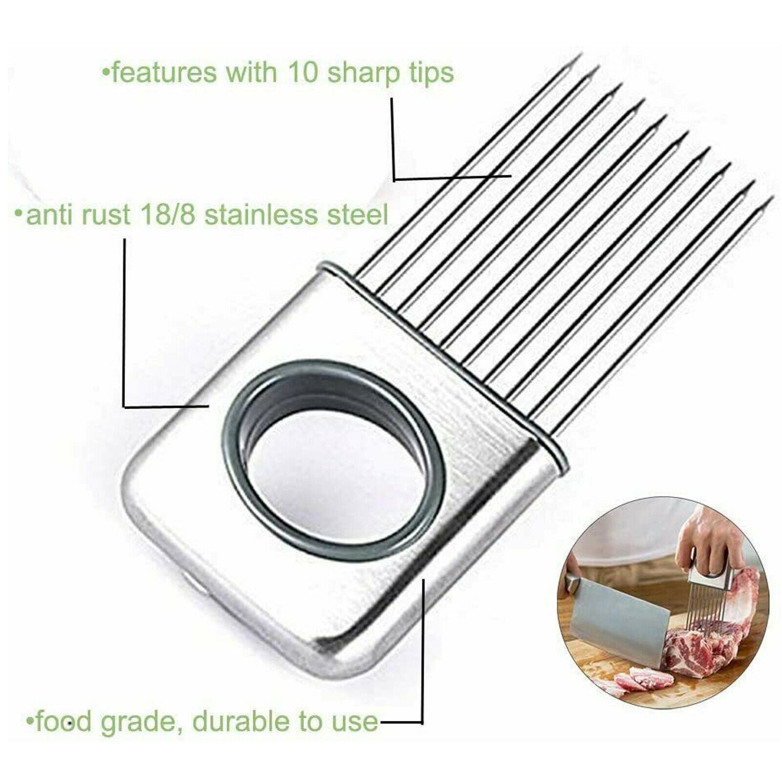 Onion Holder Slicer Vegetable tools Tomato Cutter Stainless Steel Kitchen Gadget - KuzuSHOP