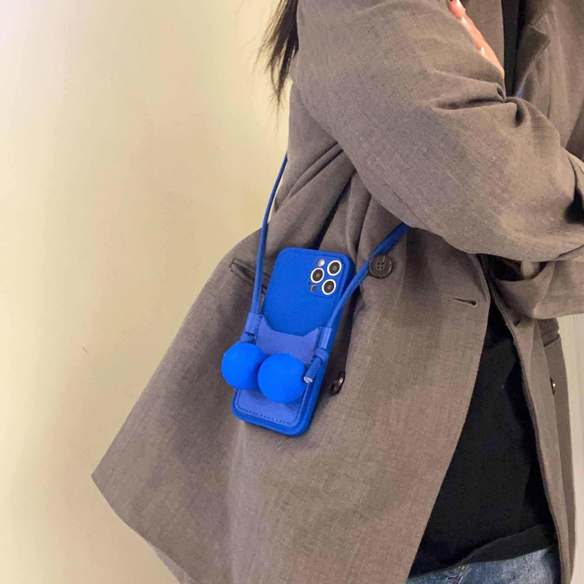 Blue Decompression Soft Ball Applicable Card Bag Mobile Phone Case - KuzuSHOP