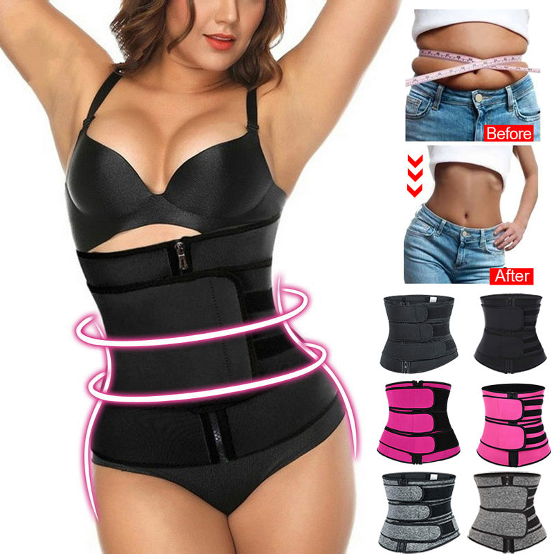 Tummy Sweat Shapewear Bodysuits Women Waist Trainer Slimming 2-3 Belts Workout Shaper Corset - KuzuSHOP