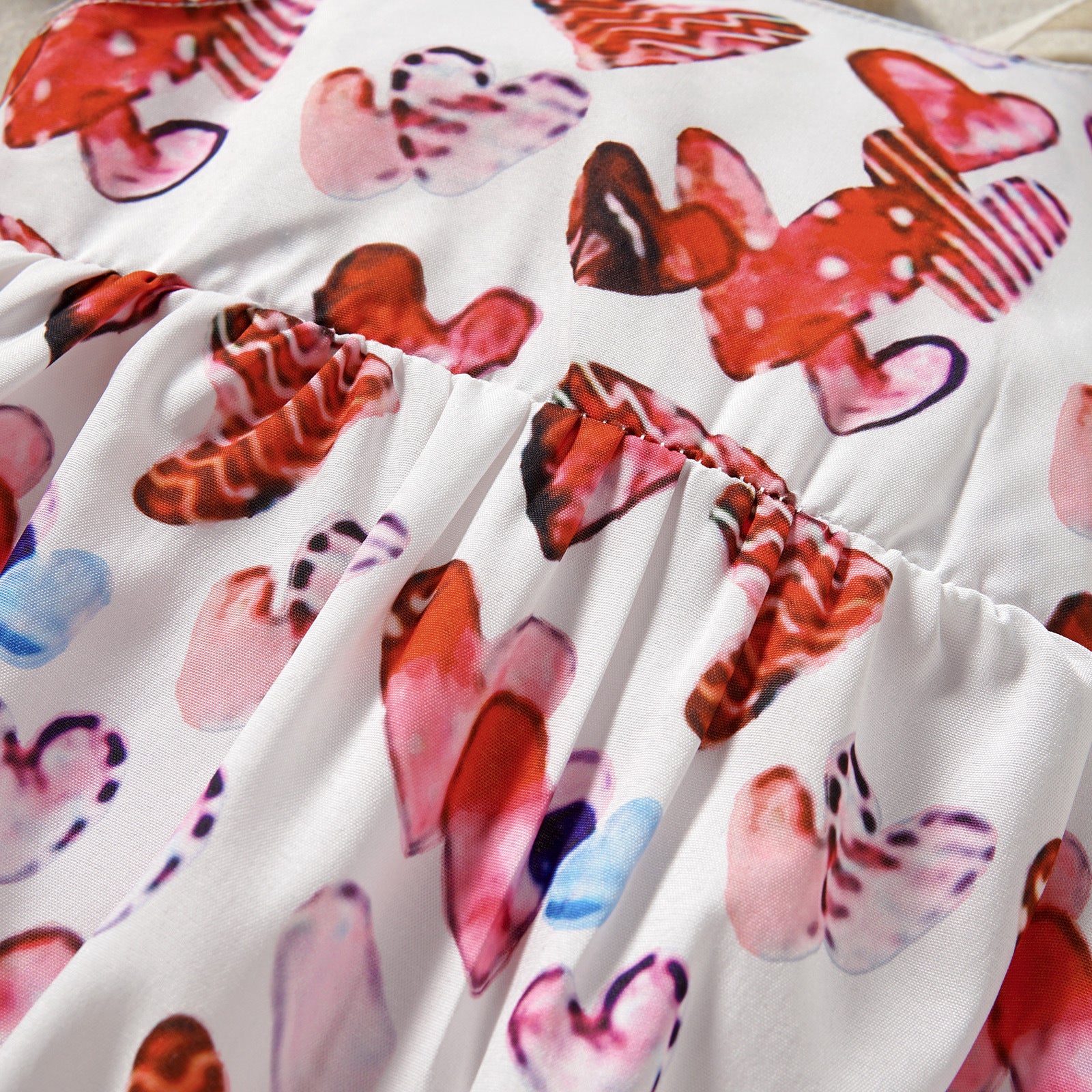 Baby Girl's Red Love Printing Sling - KuzuSHOP