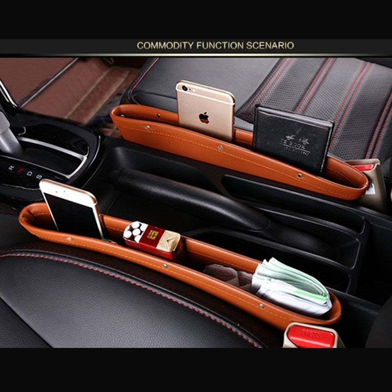 Car Organizer Box Caddy Catcher PU Leather Seat Gap Storage Bag - KuzuSHOP