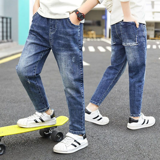 Exotic Pants Children''s Elastic Slim Fit Middle-aged Children - KuzuSHOP
