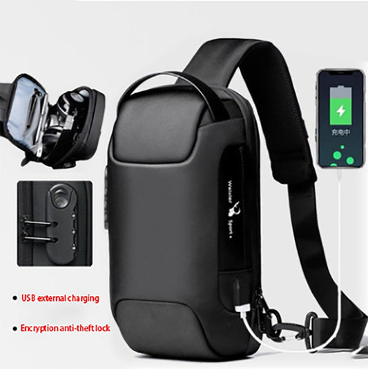 Waterproof USB Anti-theft Bag Men Oxford Crossbody Shoulder Bag Sling Multifunction Short Travel Messenger Chest Pack - KuzuSHOP