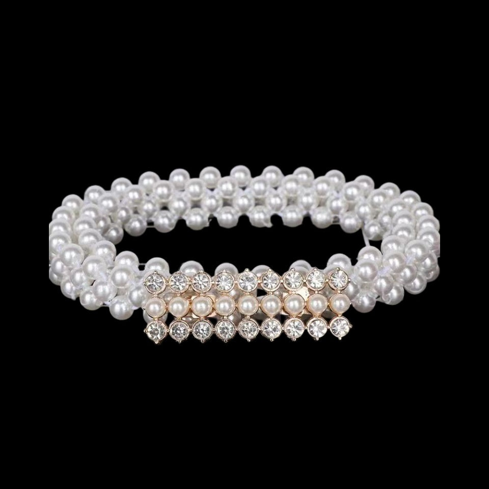 Fashion Jewelry Women's White Pearl Waist Chain Decoration - KuzuSHOP