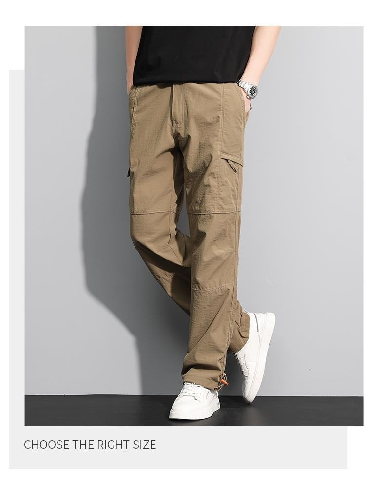 Thin Overalls Men's Casual Loose Ultrathin Khaki Straight - KuzuSHOP