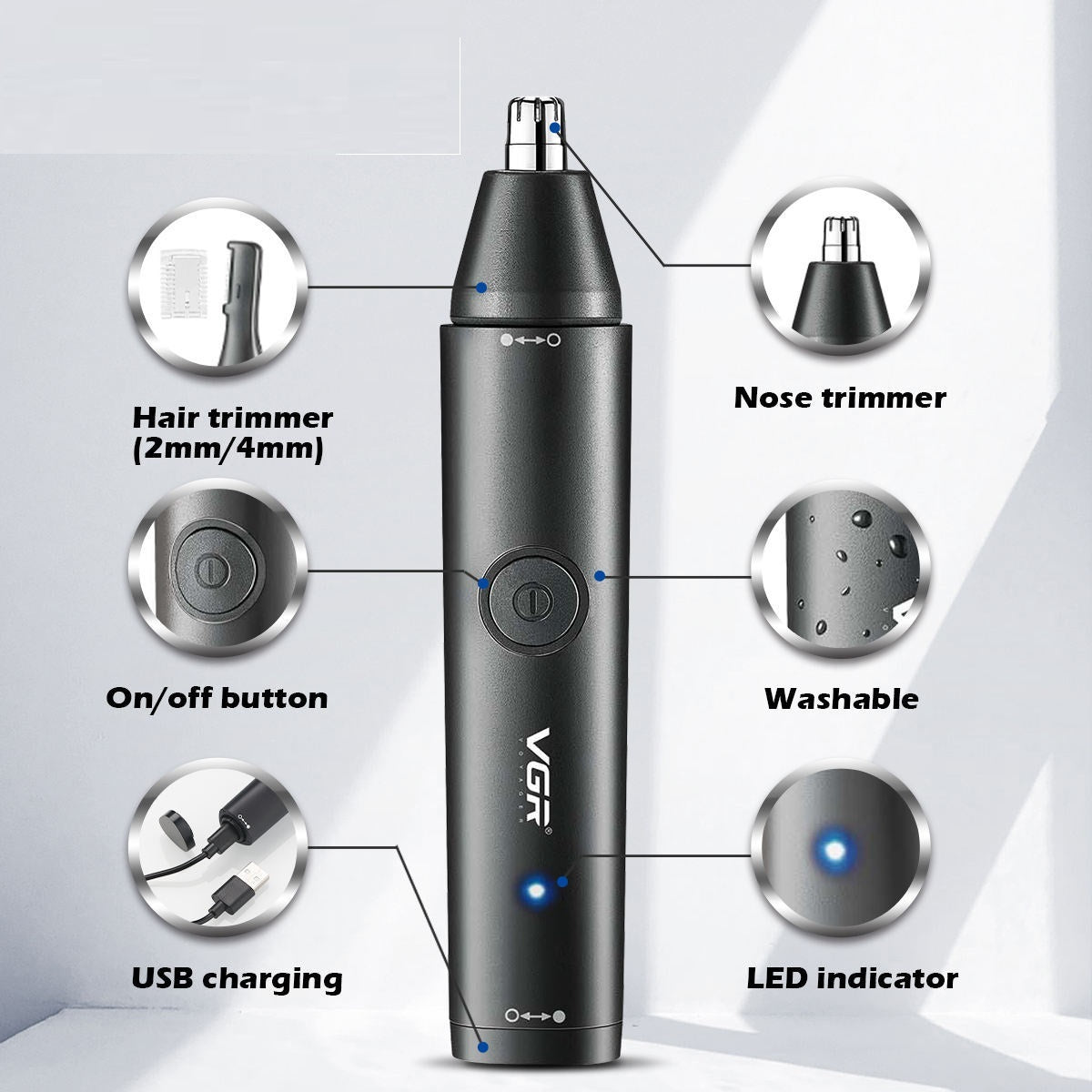 New Two-in-one Men's Nose Hair Trimming Cleaner - KuzuSHOP