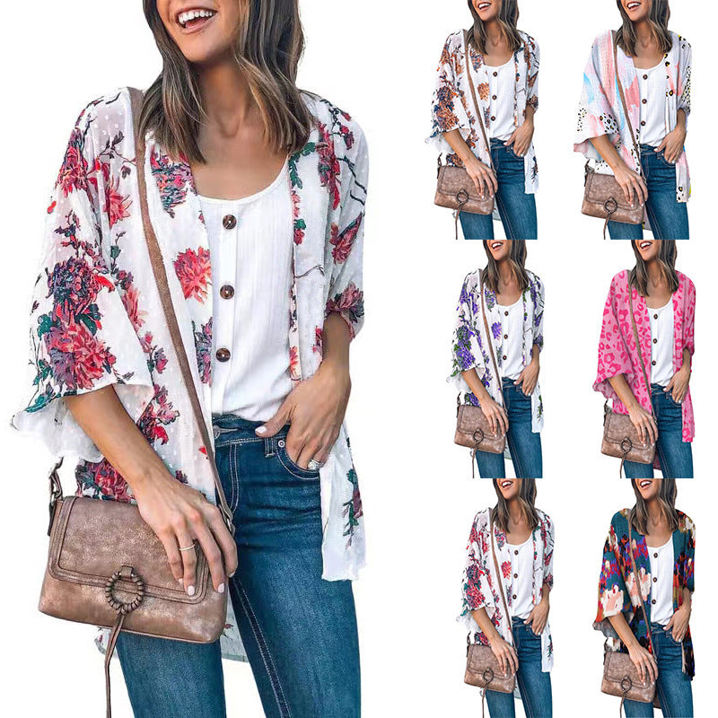 Women's Fashion Printing Coat Top - KuzuSHOP