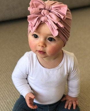 Pleated bowknot baby hat - KuzuSHOP